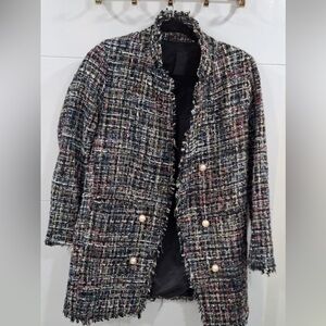 Zara Multicolor Tweed Jacket